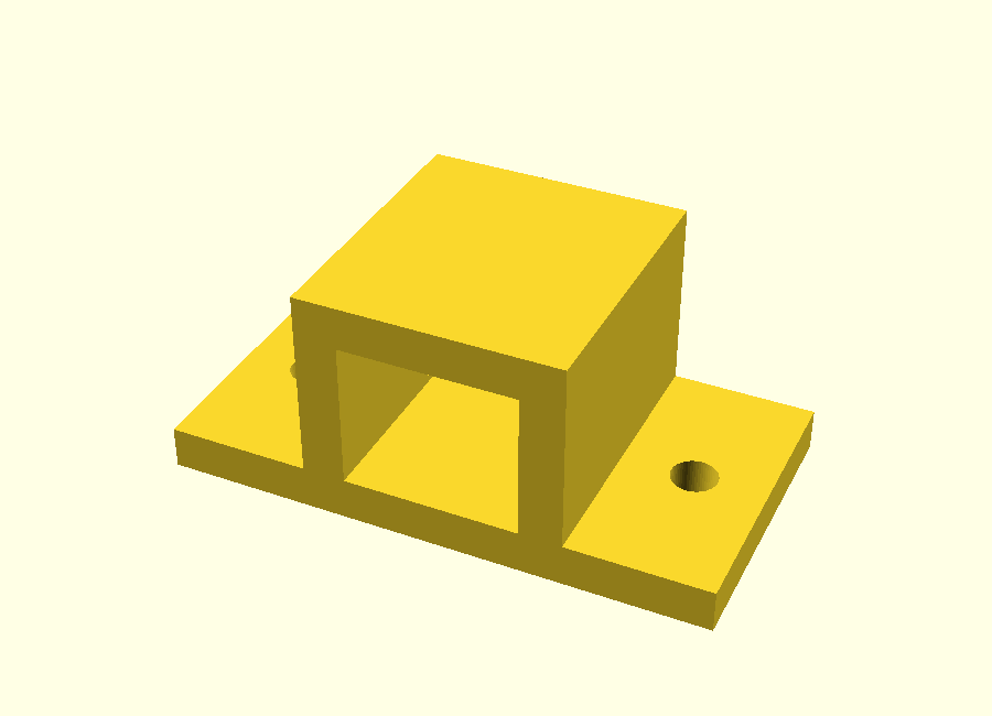 CAD render of an N20 motor clamp.