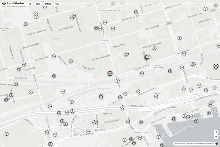 LandMarked map of Toronto landmarks around the SummerHacks venue